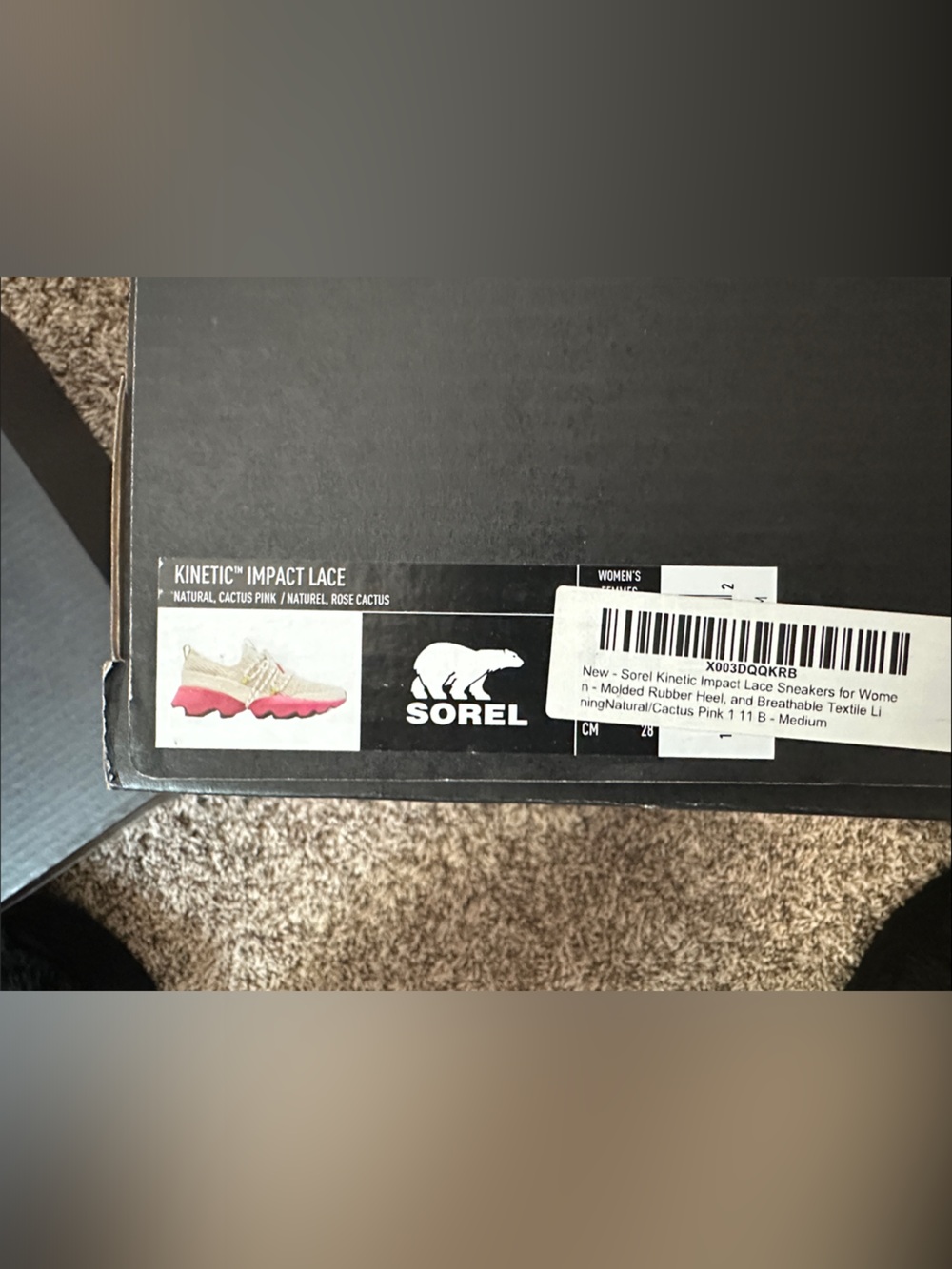 Sorel Kinetic Impact Lace Sneakers in Pink and Beige